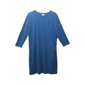 J. Jill Ponte Knit Shift Dress – Medium, Teal Modest 3/4 Sleeve Career Casual